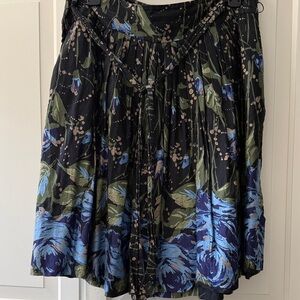 Floral Black and Blue Women's Skirt from Loft
